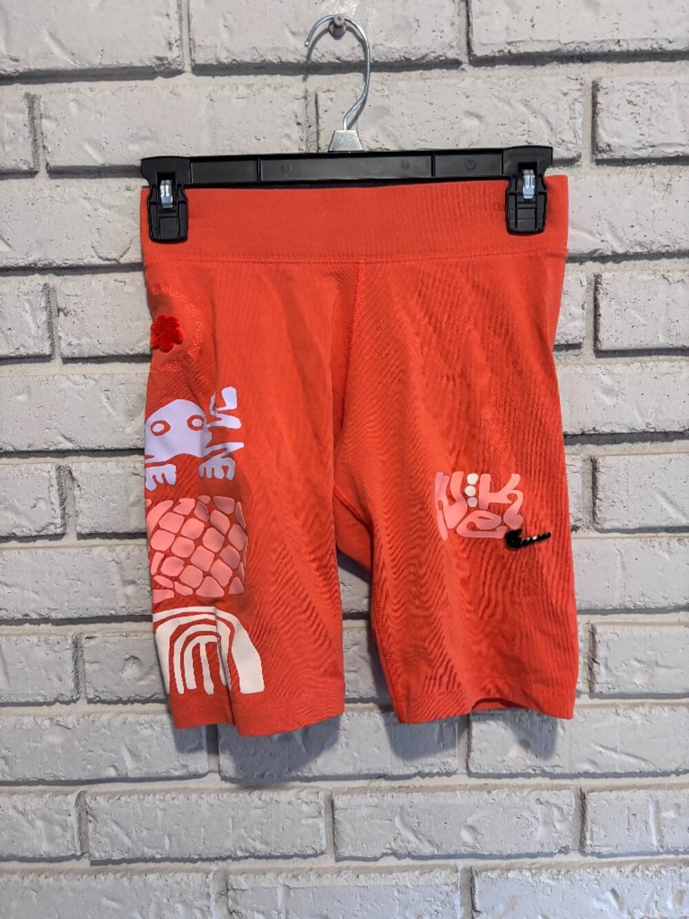Nike Size S Orange Bike Shorts Frog Pineapple Graphics